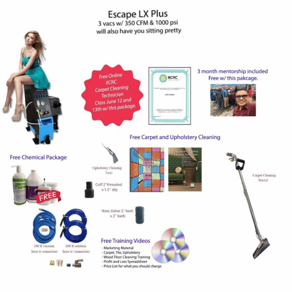 Escape® Plus Electric Truckmount, three LX™ vacuums, for use with 230V generator